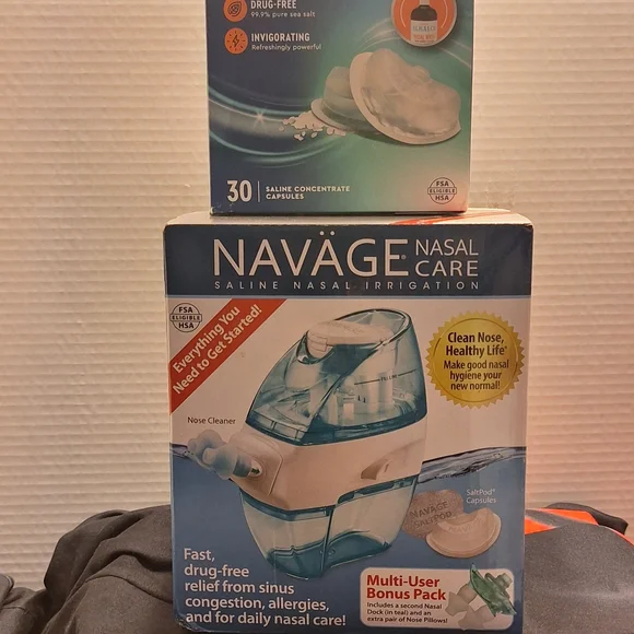 New Never Used-Nasal Care Saline Nasal Irrigation Kit - Teal Bonus 30 tablets. - Picture 7 of 7
